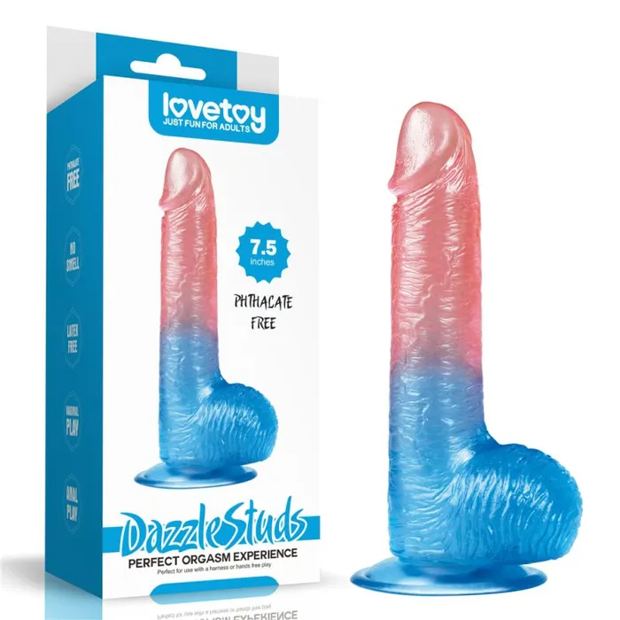 Dazzle Studs Dildo 75 PinkBlue Lovetoy Dildos