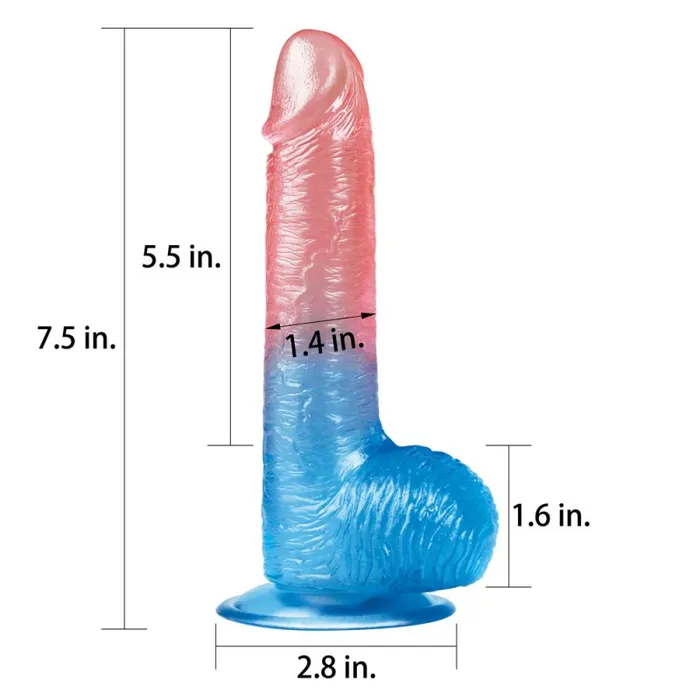 Dazzle Studs Dildo 75 PinkBlue Lovetoy Dildos