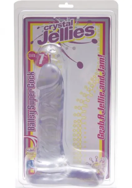 Doc Johnson Crystal Jellies Ballsy Super CCk 7 Inch Clear Anal Doc Johnson Crystal Jellies Ballsy Super CCk 7 Inch Clear Anal