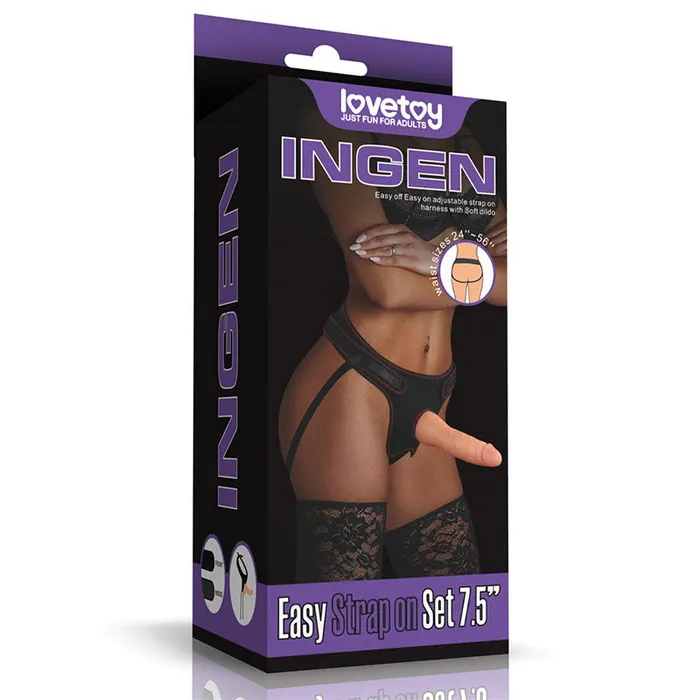 Female Sex Toys Lovetoy Ingen Easy StrapOn Set Flesh 19 cm 75 StrapOn