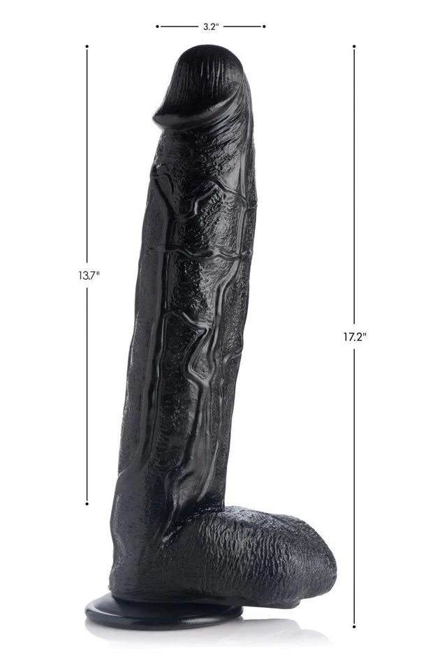 Raging Rhino 17 Inch Veiny Dildo Black Sd Anal