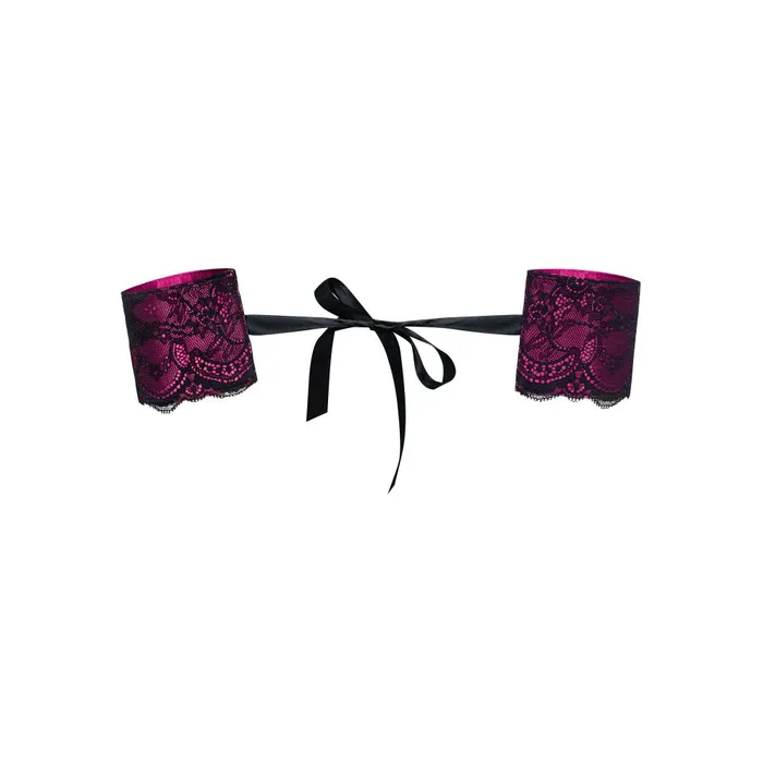 Vibrators Obsessive Obsessive Roseberry Lace Wrist Wraps Pink Black