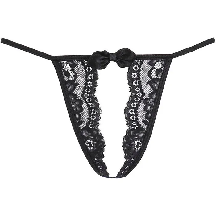 Anal Axami Lingerie Axami Lingerie Lace Open Front GString Black SM