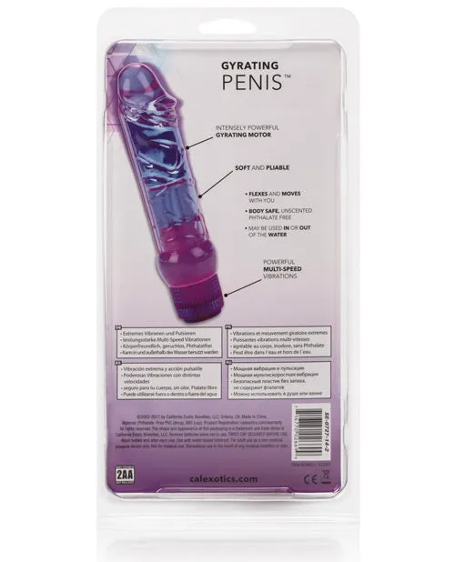 California Exotic Novelties Vibrators Crystalessence 65 Gyrating Penis Purple