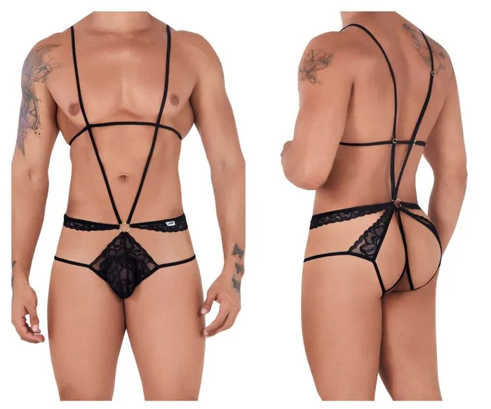 CandyMan Teddies And Bodies Lace Bodysuit Jockstrap