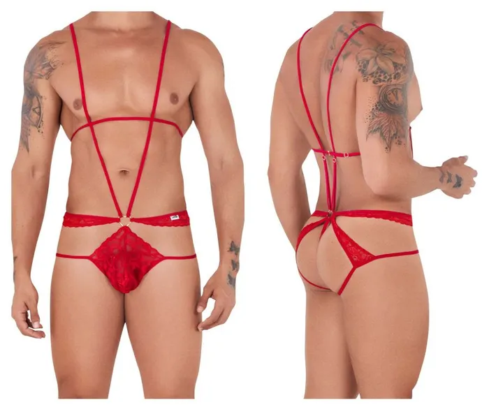 CandyMan Teddies And Bodies Lace Bodysuit Jockstrap