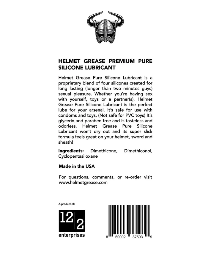 Dec2 Enterprises INC Lubricants Helmet Grease Pure Silicone Lubricant 8 oz Bottle Dec2 Enterprises INC Lubricants Helmet Grease Pure Silicone Lubricant 8 oz Bottle