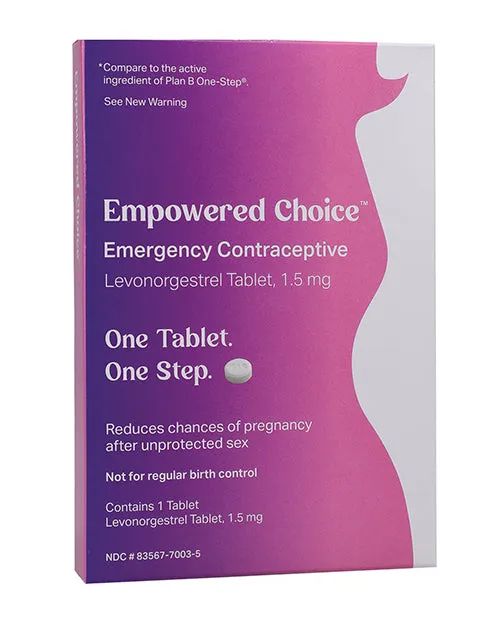 Doc Johnson Consignment Vibrators Versea Empowered Choice Emergency Contraception Single Levonorgestrel Pill 15 mg Tablet