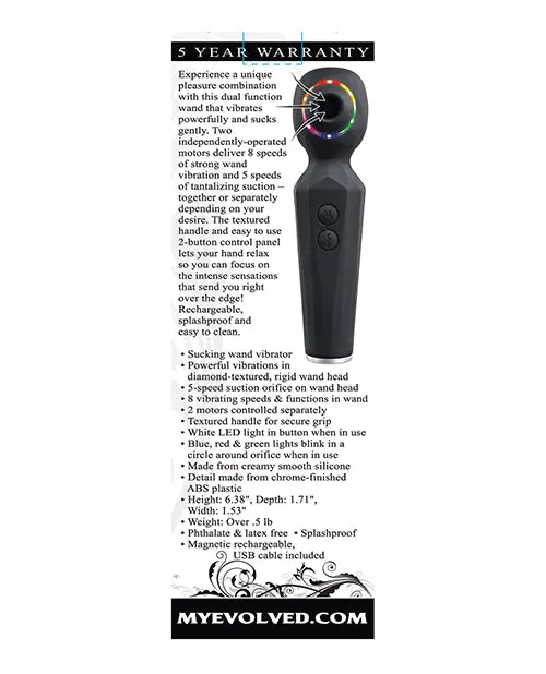 Evolved Rainbow Sucker Wand Black Evolved Novelties INC Vibrators