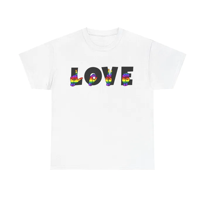 LOVE Sign Language Shirt ALS Sign Language Shirt Pride T shirt Teacher Gift Sign Language Gift LGBTQIA Als Lover Shirt Printify Vibrators