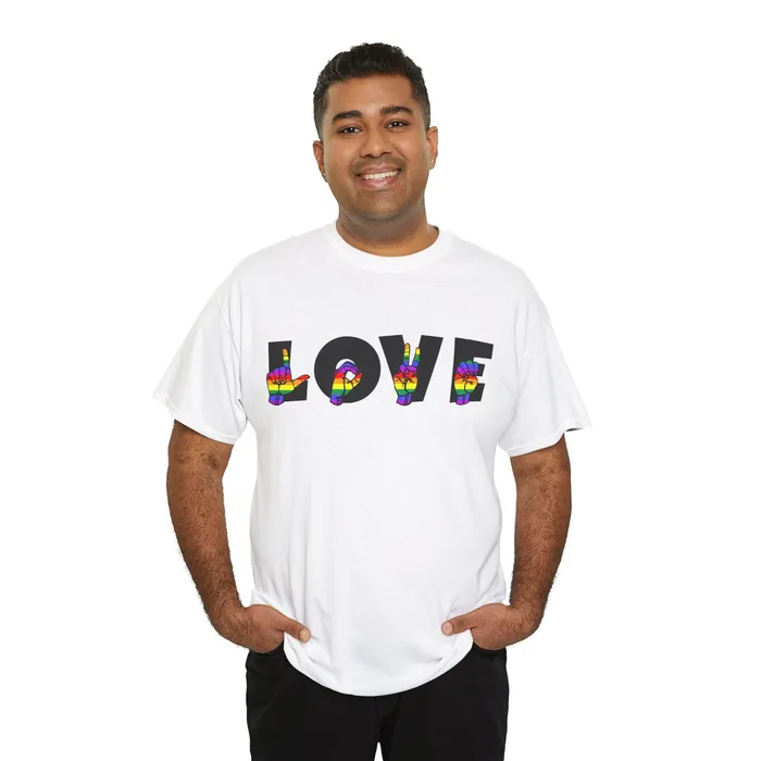 LOVE Sign Language Shirt ALS Sign Language Shirt Pride T shirt Teacher Gift Sign Language Gift LGBTQIA Als Lover Shirt Printify Vibrators