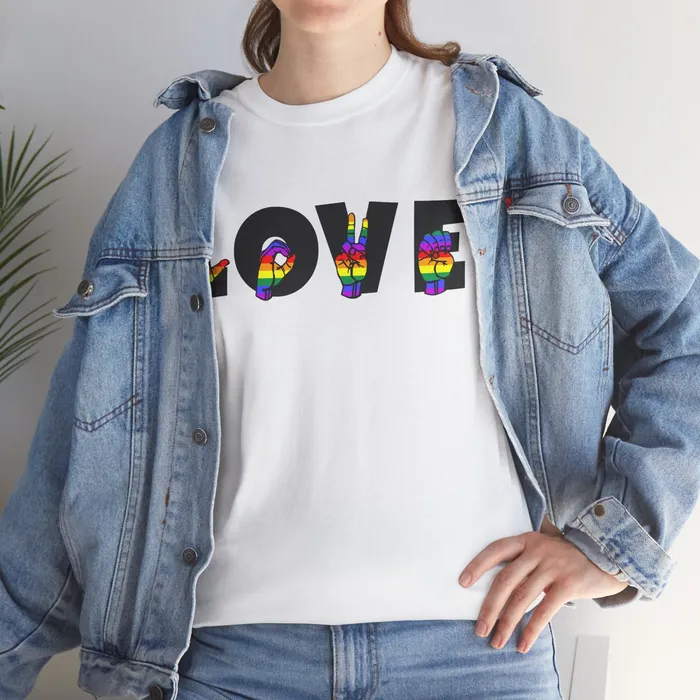 LOVE Sign Language Shirt ALS Sign Language Shirt Pride T shirt Teacher Gift Sign Language Gift LGBTQIA Als Lover Shirt Printify Vibrators