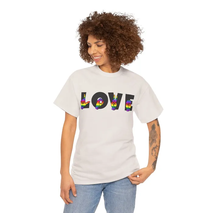 LOVE Sign Language Shirt ALS Sign Language Shirt Pride T shirt Teacher Gift Sign Language Gift LGBTQIA Als Lover Shirt Printify Vibrators