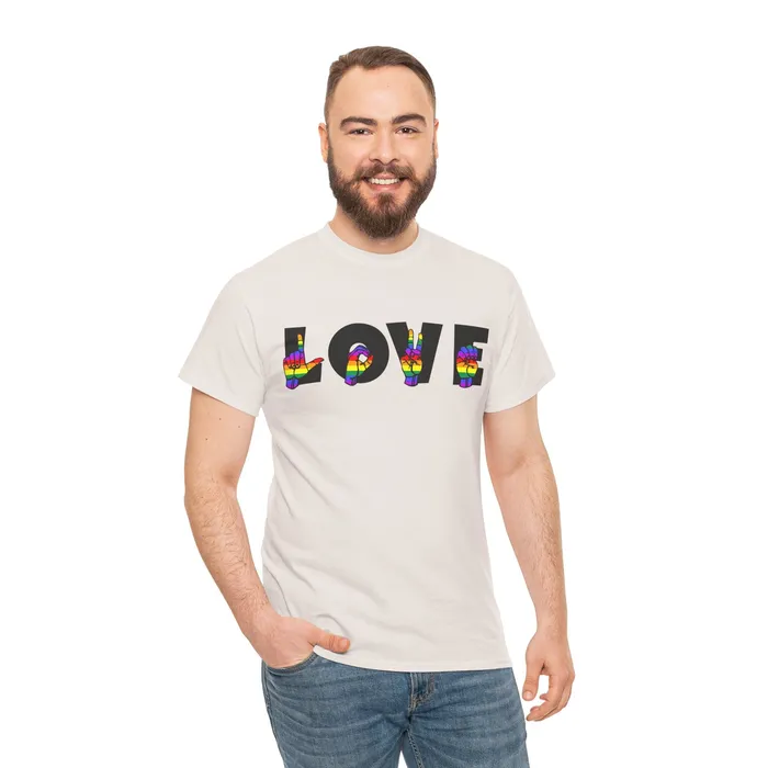 LOVE Sign Language Shirt ALS Sign Language Shirt Pride T shirt Teacher Gift Sign Language Gift LGBTQIA Als Lover Shirt Printify Vibrators