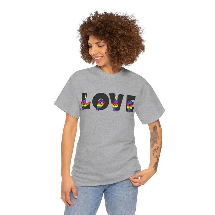 LOVE Sign Language Shirt ALS Sign Language Shirt Pride T shirt Teacher Gift Sign Language Gift LGBTQIA Als Lover Shirt Printify Vibrators