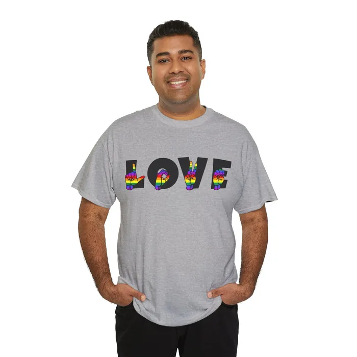 LOVE Sign Language Shirt ALS Sign Language Shirt Pride T shirt Teacher Gift Sign Language Gift LGBTQIA Als Lover Shirt Printify Vibrators