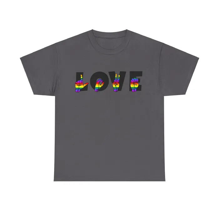 LOVE Sign Language Shirt ALS Sign Language Shirt Pride T shirt Teacher Gift Sign Language Gift LGBTQIA Als Lover Shirt Printify Vibrators