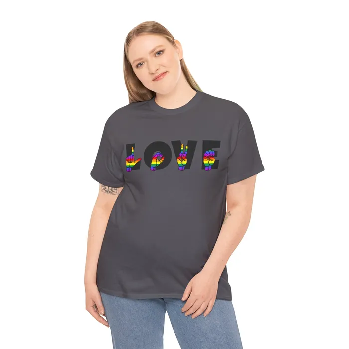 LOVE Sign Language Shirt ALS Sign Language Shirt Pride T shirt Teacher Gift Sign Language Gift LGBTQIA Als Lover Shirt Printify Vibrators