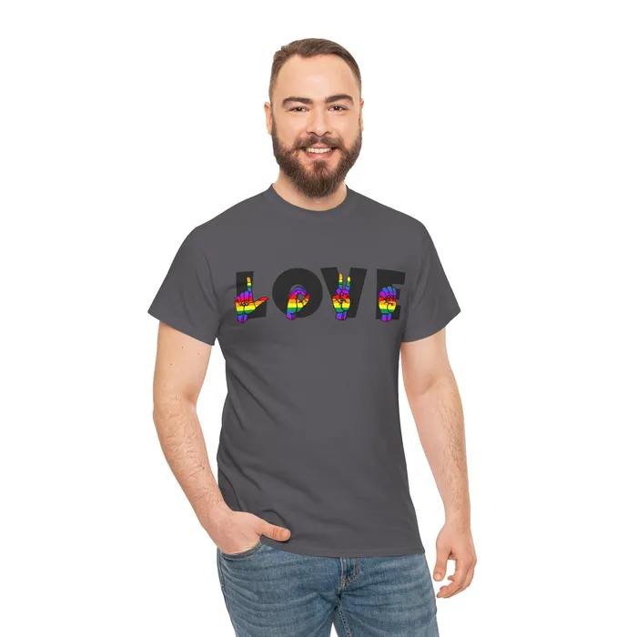 LOVE Sign Language Shirt ALS Sign Language Shirt Pride T shirt Teacher Gift Sign Language Gift LGBTQIA Als Lover Shirt Printify Vibrators