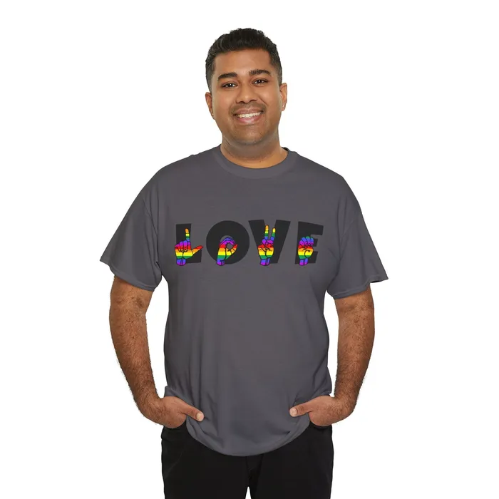 LOVE Sign Language Shirt ALS Sign Language Shirt Pride T shirt Teacher Gift Sign Language Gift LGBTQIA Als Lover Shirt Printify Vibrators