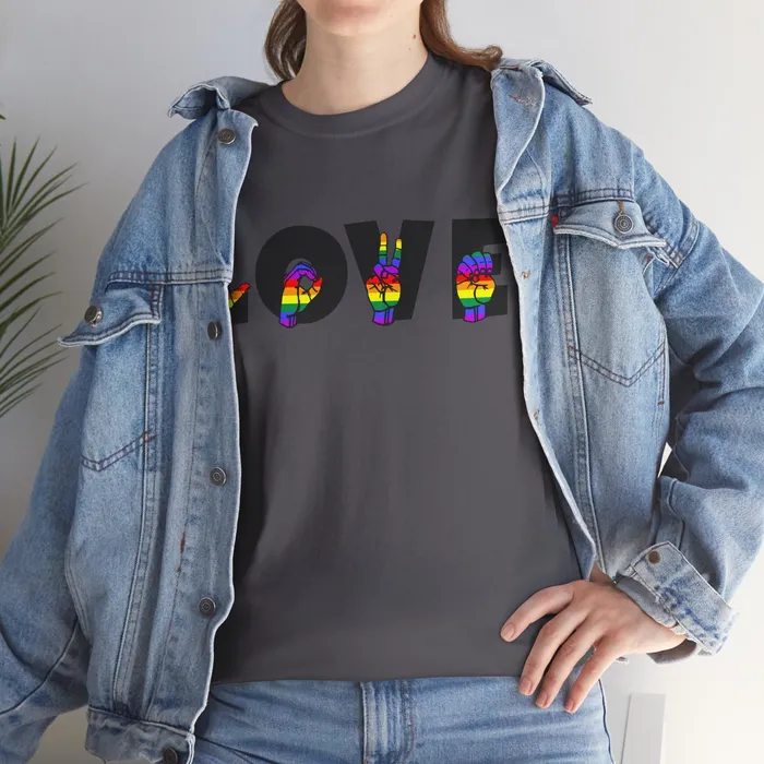 LOVE Sign Language Shirt ALS Sign Language Shirt Pride T shirt Teacher Gift Sign Language Gift LGBTQIA Als Lover Shirt Printify Vibrators
