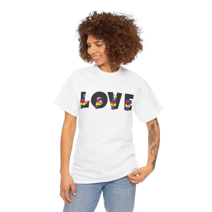 LOVE Sign Language Shirt ALS Sign Language Shirt Pride T shirt Teacher Gift Sign Language Gift LGBTQIA Als Lover Shirt Printify Vibrators