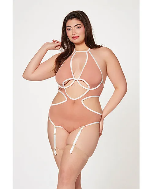 Seven til Midnight Costume Vibrators Mesh Cut Out Halter Teddy Qn