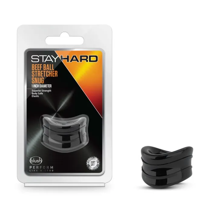 Stay Hard Anal Stay Hard Beef Ball Stretcher Snug 1inch Black