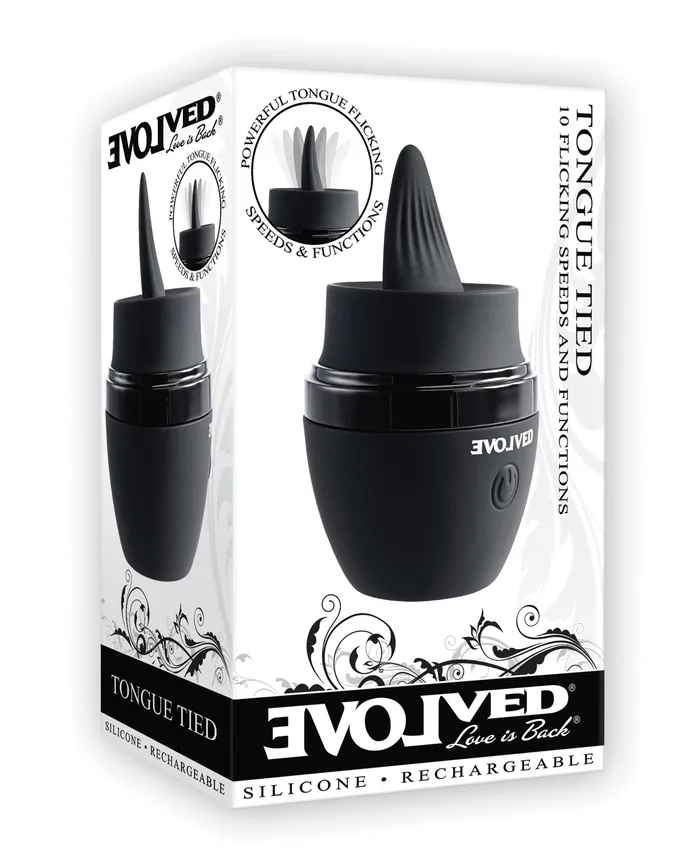 Evolved Novelties Vibrators Evolved Tongue Tied Flicking Massager Black