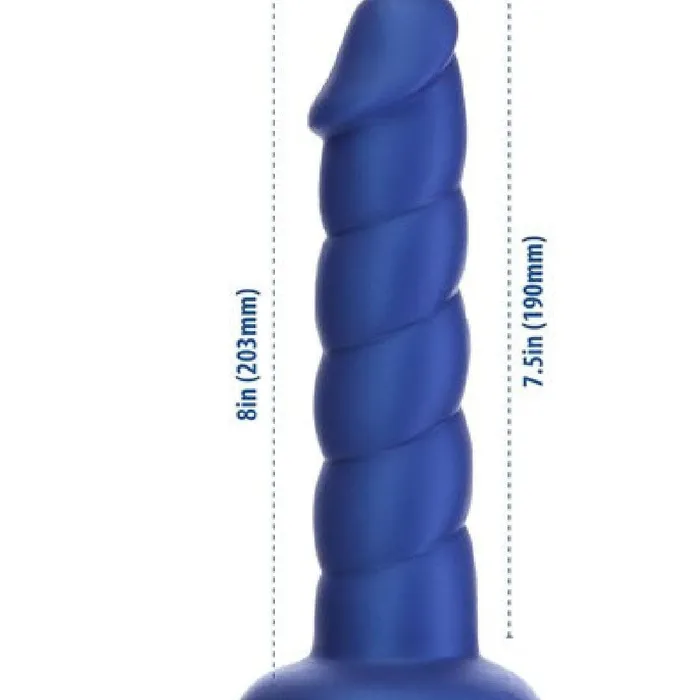 Anal BMS Enterprises Fantasy Blue Unicorn Horn 8 Inch Silicone Dildo