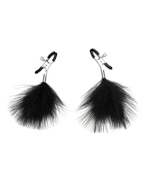 Anal Lux Fetish Lux Fetish Feather Nipple Clips Black