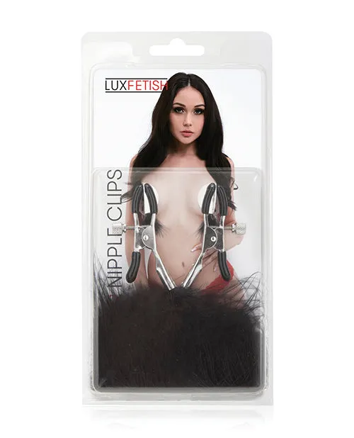 Anal Lux Fetish Lux Fetish Feather Nipple Clips Black