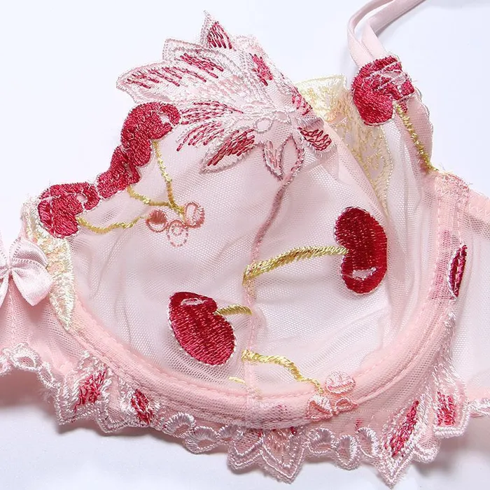 Bras Bra Sets Little Cherry Lingerie Set Kawaii Women House of Dasein Anal
