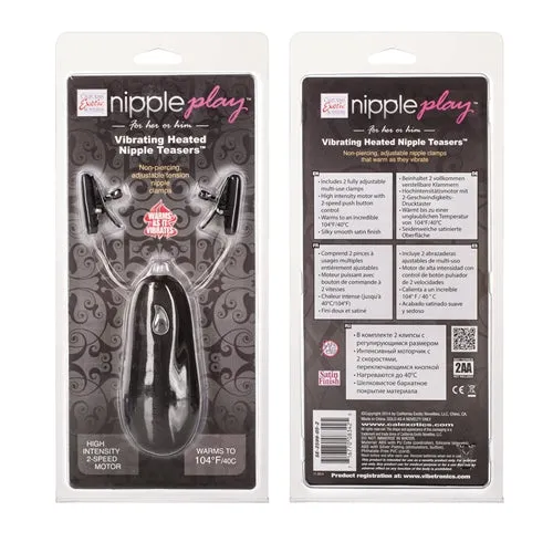 CalExotics Anal Vibrating Heated Nipple Teasers Black