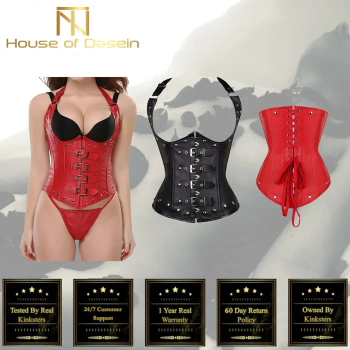 Corsets Black Red Under Bust Steel Boned Corset Sexy Punk Fetish Wear Women Bdsm House of Dasein Anal