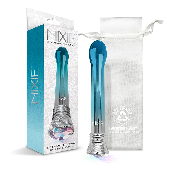 Global Novelties LLC Anal Nixie Jewel Ombre Bulb Vibe 10X Blue Glo
