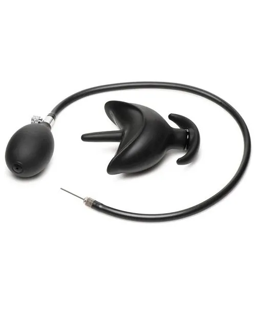 Master Series Ass Bound Anchor Inflatable Silicone Anal Plug Black XR Brands Anal
