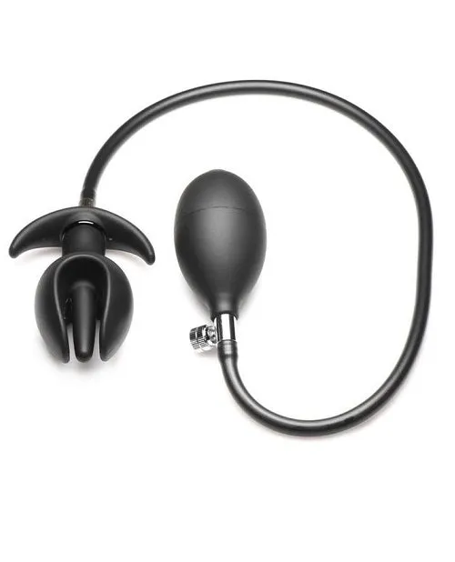 Master Series Ass Bound Anchor Inflatable Silicone Anal Plug Black XR Brands Anal