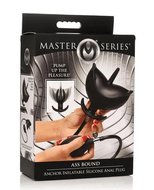 Master Series Ass Bound Anchor Inflatable Silicone Anal Plug Black XR Brands Anal