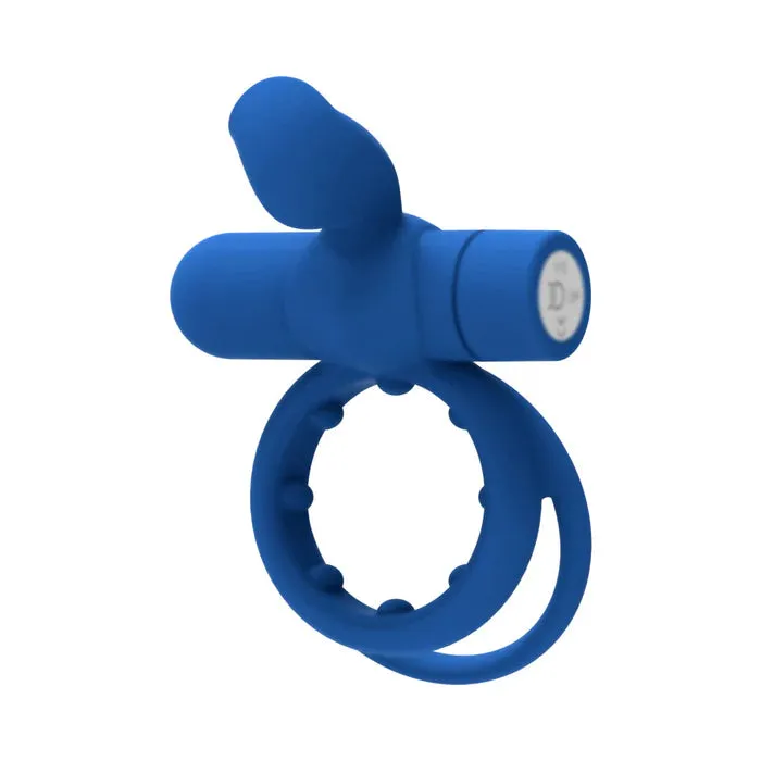 Vibrators Forto Pointer Vibrating Dual CRing w External Stimulator Blue FORTO