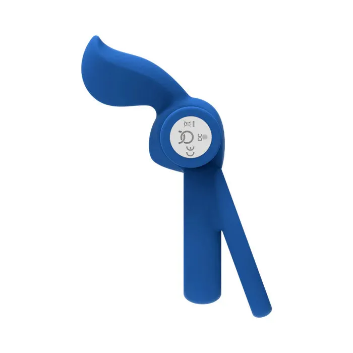 Vibrators Forto Pointer Vibrating Dual CRing w External Stimulator Blue FORTO