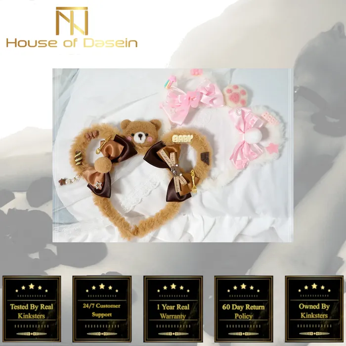Vibrators House of Dasein Hair Accessories Plush Teddy Bear Ears Headband Lolita Ddlg Cosplay Kawaii