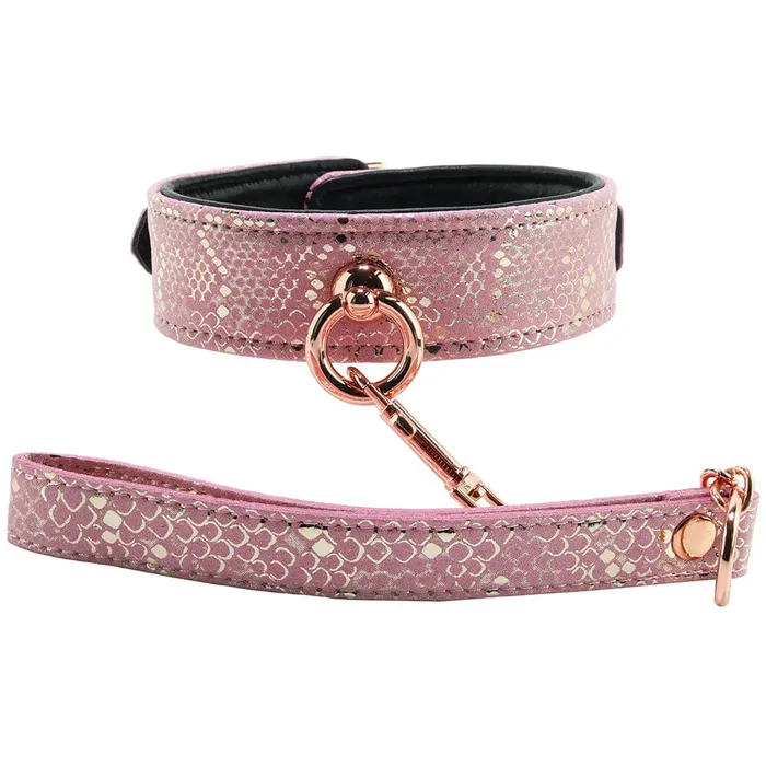 Vibrators pink cherry Spartacus Lockable Leather Collar and Leash in Pink Snake Print Vibrators pink cherry Spartacus Lockable Leather Collar and Leash in Pink Snake Print