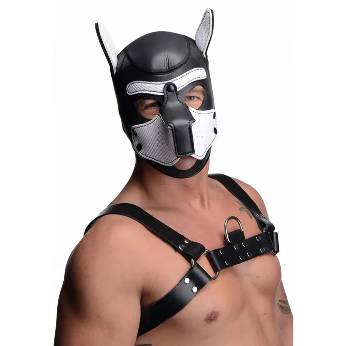 XR Brands Master Series Vibrators Spike Neoprene Puppy Hood White