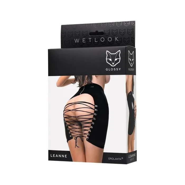 Anal Glossy Glossy Leanne Mini Skirt Medium Black