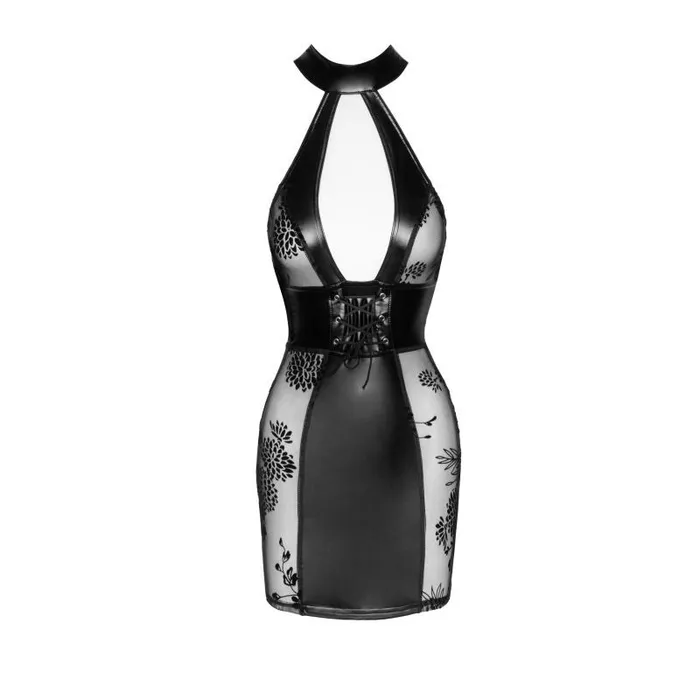 Anal Noir Power Wetlook Short tulle dress w Inserts Corset Binding Large Black Anal Noir Power Wetlook Short tulle dress w Inserts Corset Binding Large Black