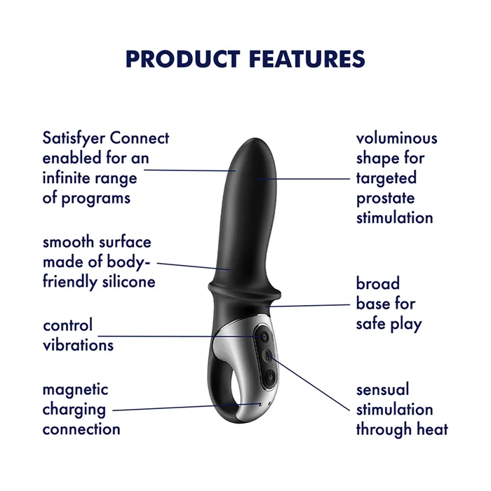 Anal Satisfyer Satisfyer Warming Anal Vibrator Hot Passion Connect App Black