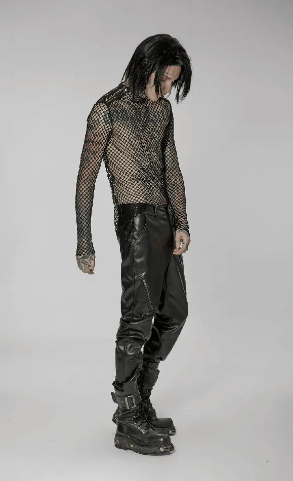 EVEs SECRETS Anal Edgy Gothic Punk Rhombus Mesh Top for Stylish Appeal
