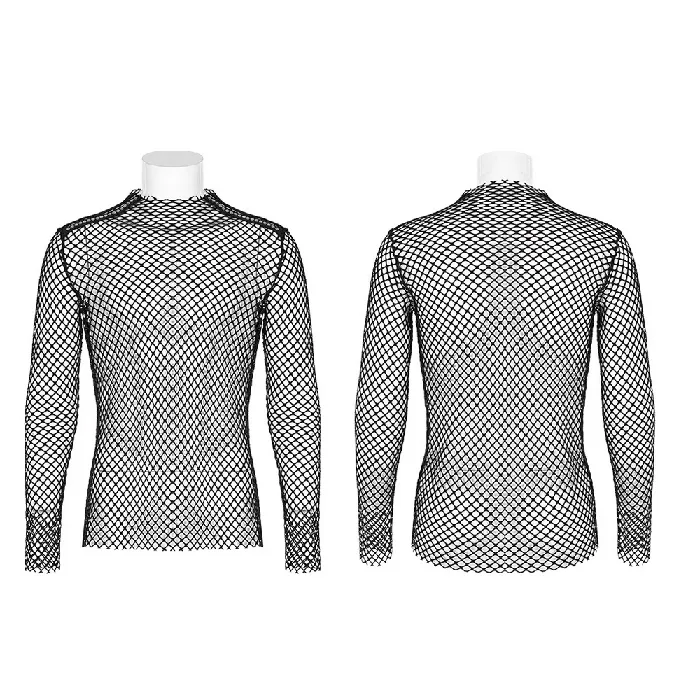EVEs SECRETS Anal Edgy Gothic Punk Rhombus Mesh Top for Stylish Appeal