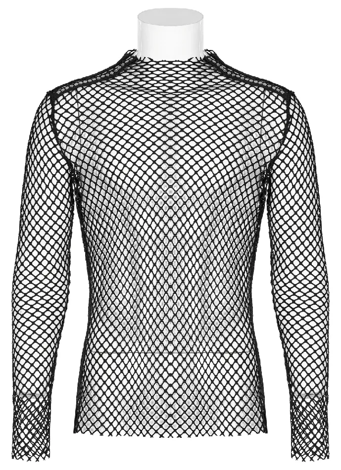 EVEs SECRETS Anal Edgy Gothic Punk Rhombus Mesh Top for Stylish Appeal